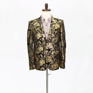 Unique 38S Black Solid 2-Button Sport Coat Blazer Jacket P470